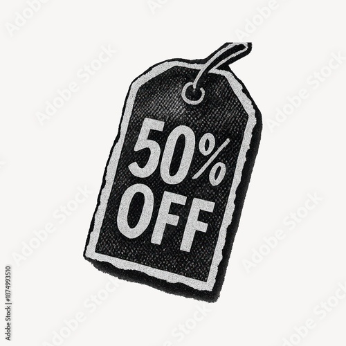 Vintage discount tag illustration.