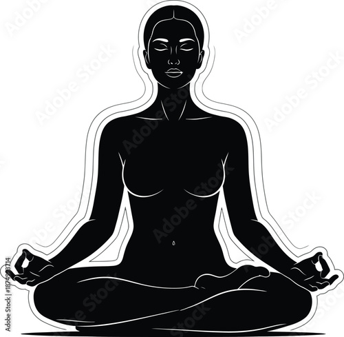woman meditating in lotus position