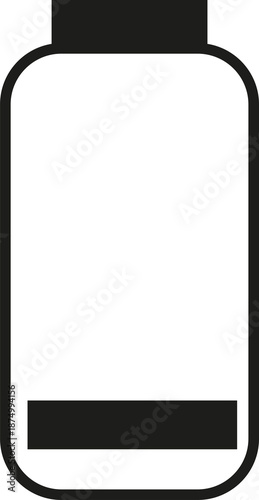 A simple black and white illustration of a smartphone with a blank screen