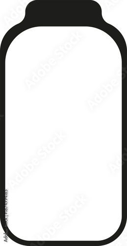 A simple black rectangular screen with rounded corners likely a smartphone