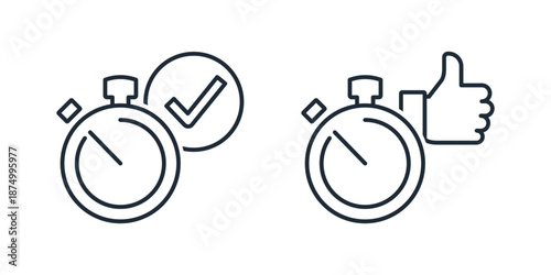 Execution, completion time. Vector icon illustration isolated on white background.