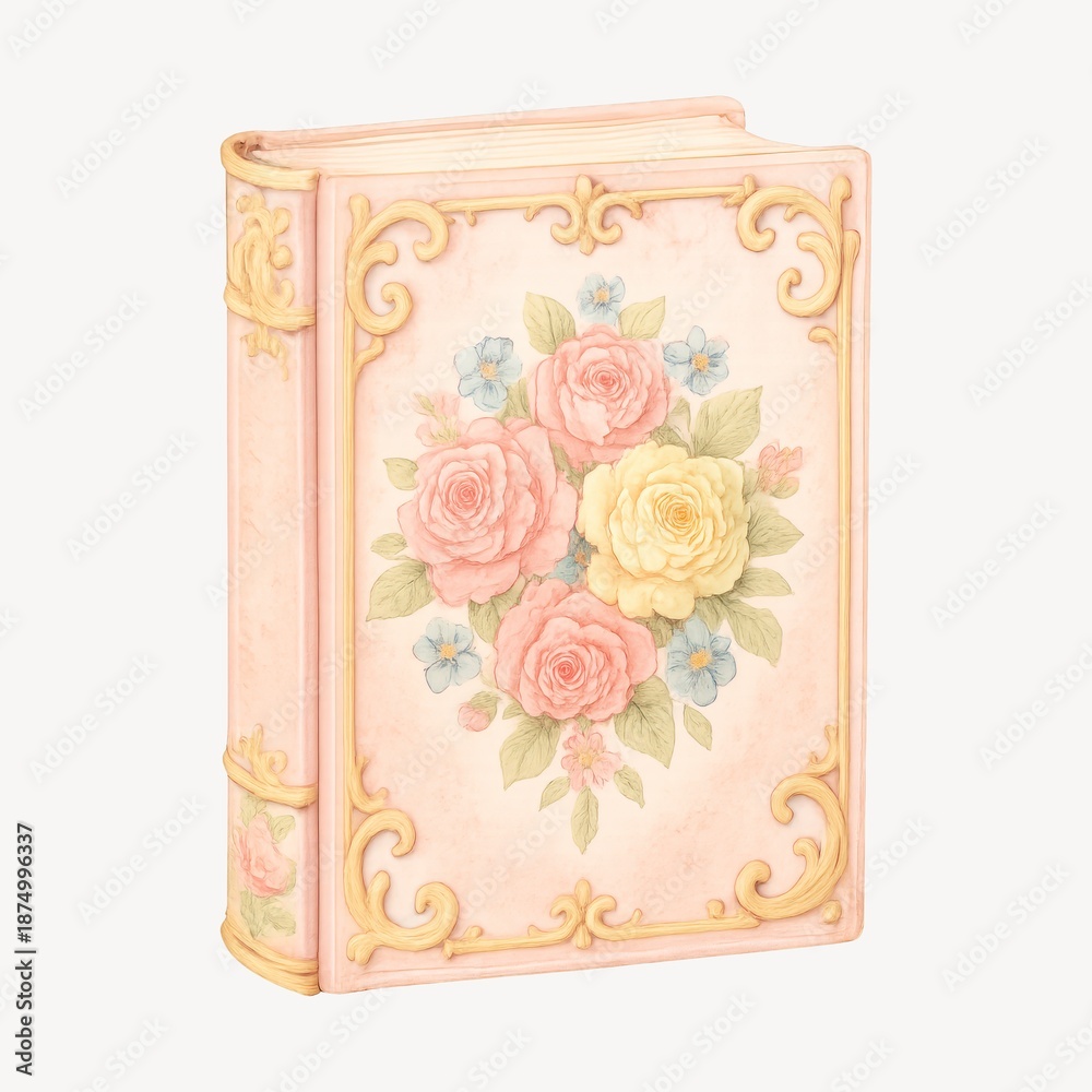 Obraz premium Vintage floral book cover design.