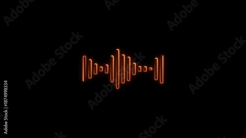 Neon Sound Equalizer Bars Audio Visualization Animation with Dynamic Music Frequency Display