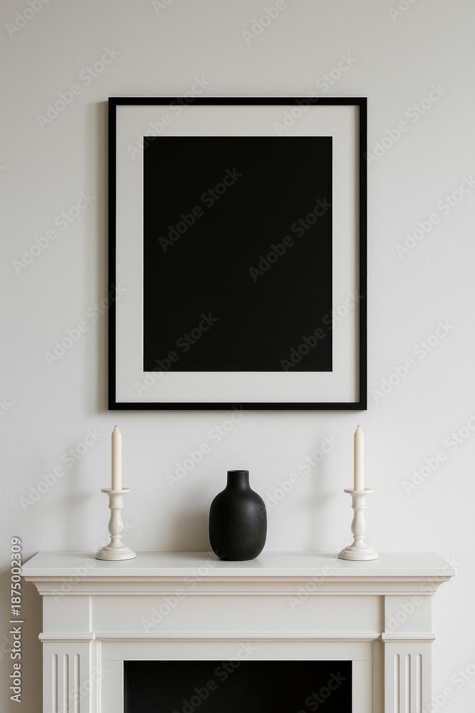 Fototapeta premium Minimalist decor with black frame.