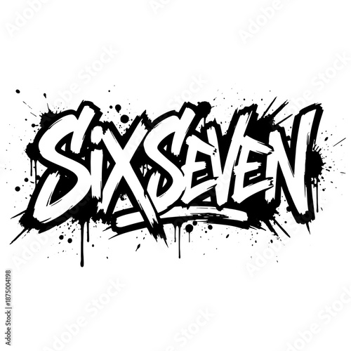 Six Seven Sticker Styled Illustration, 67 Illustration.