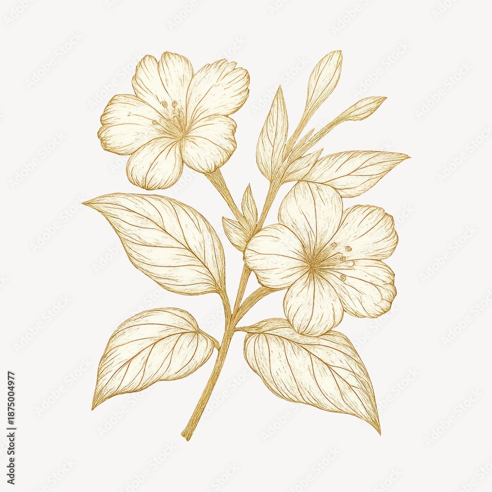 Naklejka premium Elegant floral botanical illustration art.