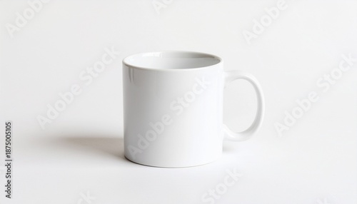 Single White Ceramic Mug Isolated on White Background