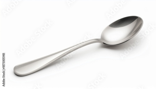 Single Teaspoon Isolated on White Background