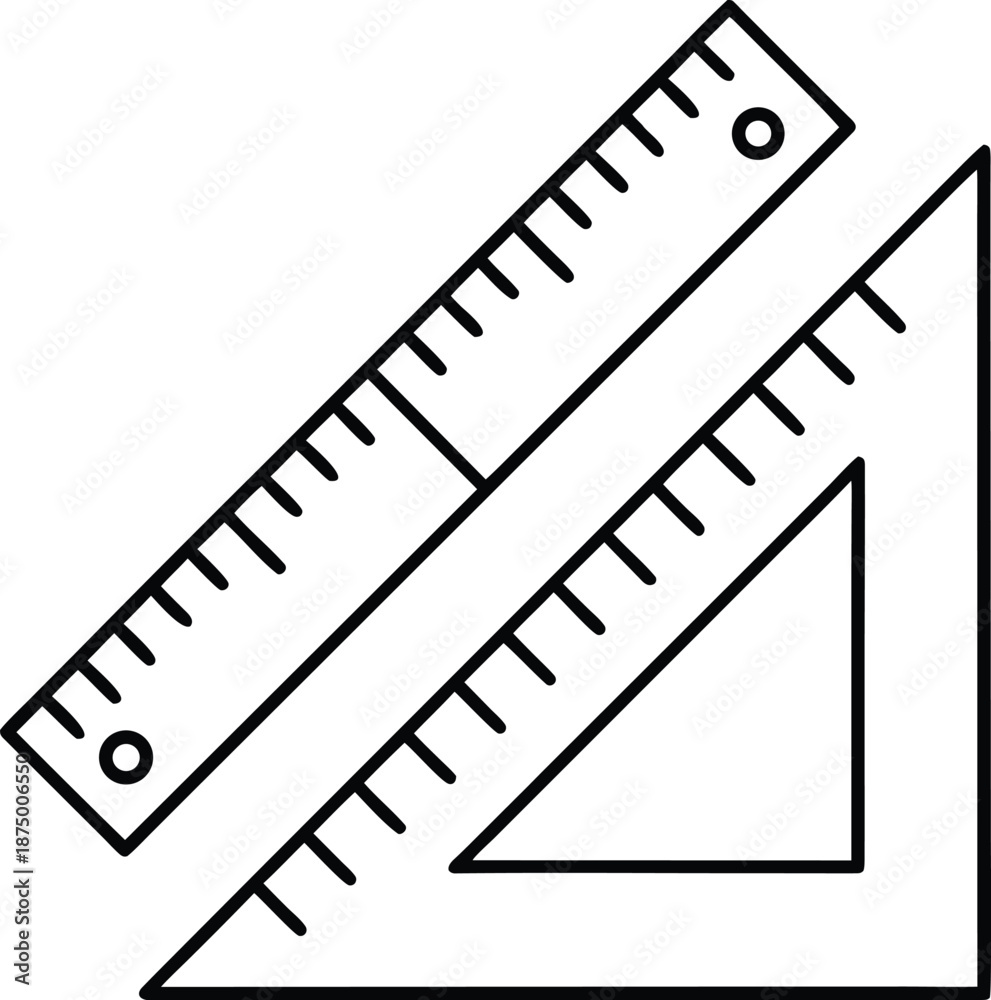 Fototapeta premium ruler line art vector illustration on transparent background