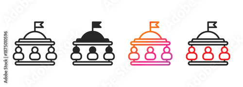 goverment icon collection with multiple styles