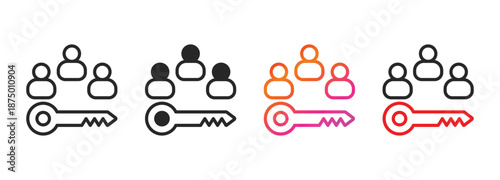 key stakeholders icon collection with multiple styles