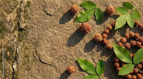 Rudraksha Beads and Green L...
