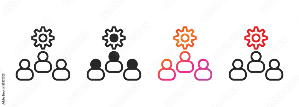 Fototapeta premium teamwork icon collection with multiple styles