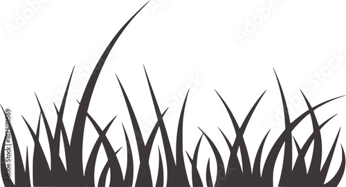 Dark grey grass blades silhouette