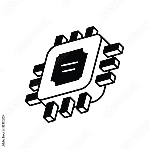 Cpu icon clean and modern vector illustration