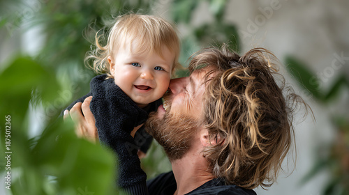 A young dad playing with his toddler at home, capturing fatherhood, bonding, and warm everyday family lifestyle moments.