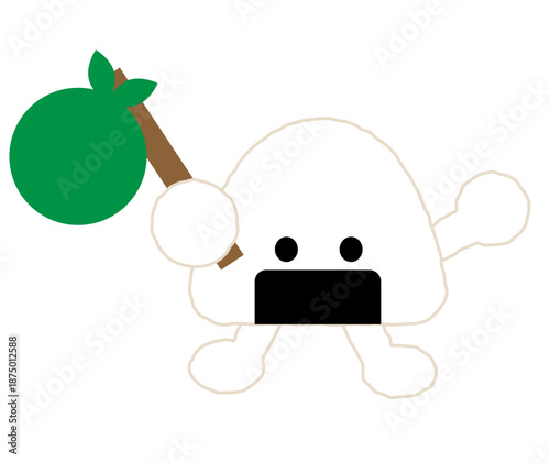 風呂敷包みを持つおにぎりのキャラクターイラスト