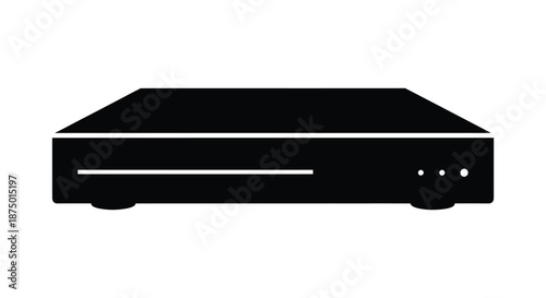 A simple black box shaped device with a flat top and minimal details silhouette