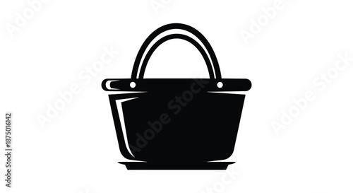 A minimalist black handbag design with a rounded top and handle a striking silhouette