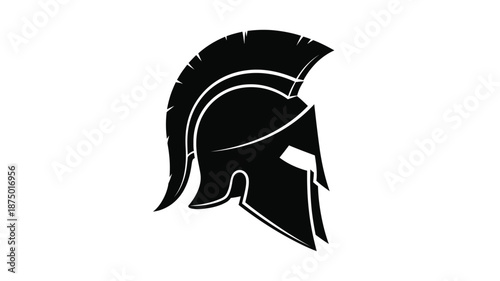Ancient spartan helmet design a bold graphic representation silhouette