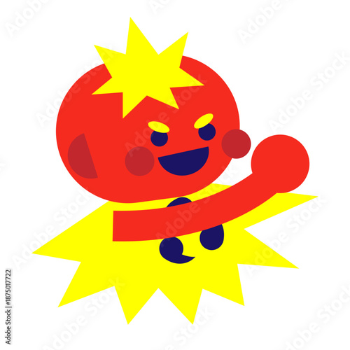 雷のエネルギーで元気いっぱいになるキャラクターのイラスト