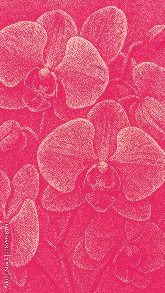 Fototapeta premium Vibrant orchid art mobile wallpaper