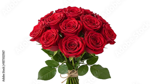 A bouquet of red roses isolated on transparent background