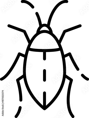 Rounded  Stroke Cockroach Icon