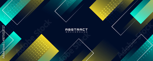 3D green yellow abstract background overlap layer on dark space with diagonal lines effect decoration. Modern graphic design element cutout style concept for web, art, flyer, card, or brochure cover