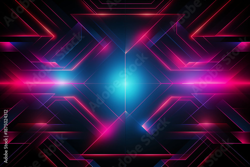Retro geometric background in neon grid style.