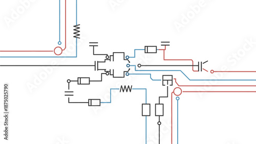 Detailed diagram of an Elektron electronic circuit with various components and wires on a clean white background.