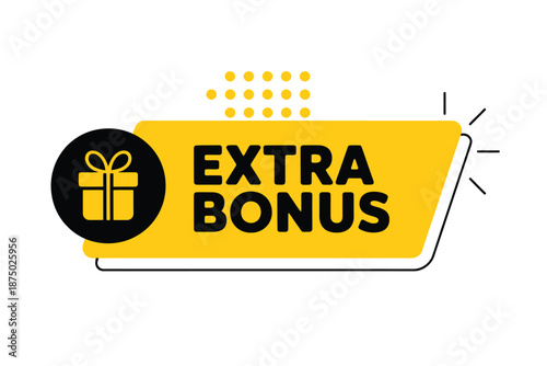 extra bonus gift icon with yellow and black design elements