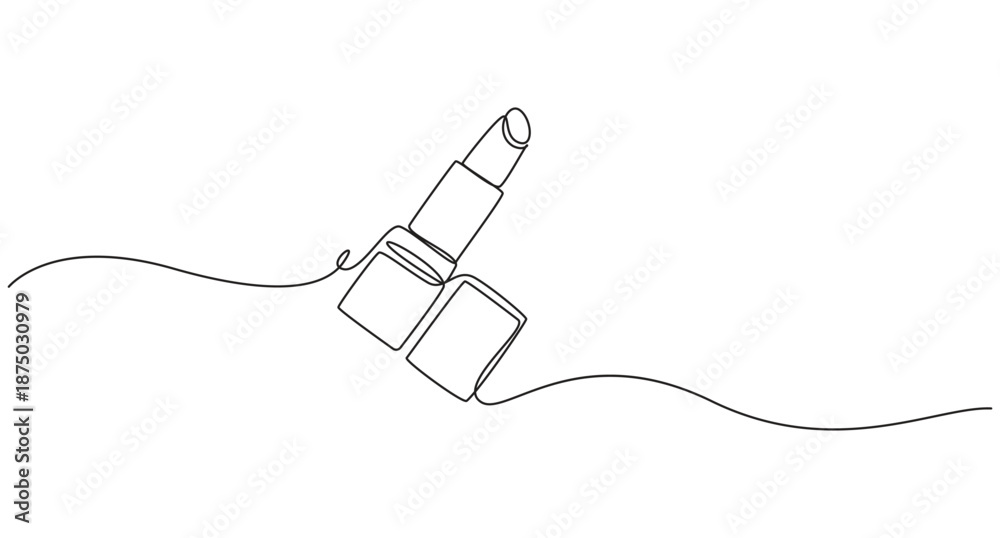 Obraz premium Minimalist one Line art Drawing of a Lipstick