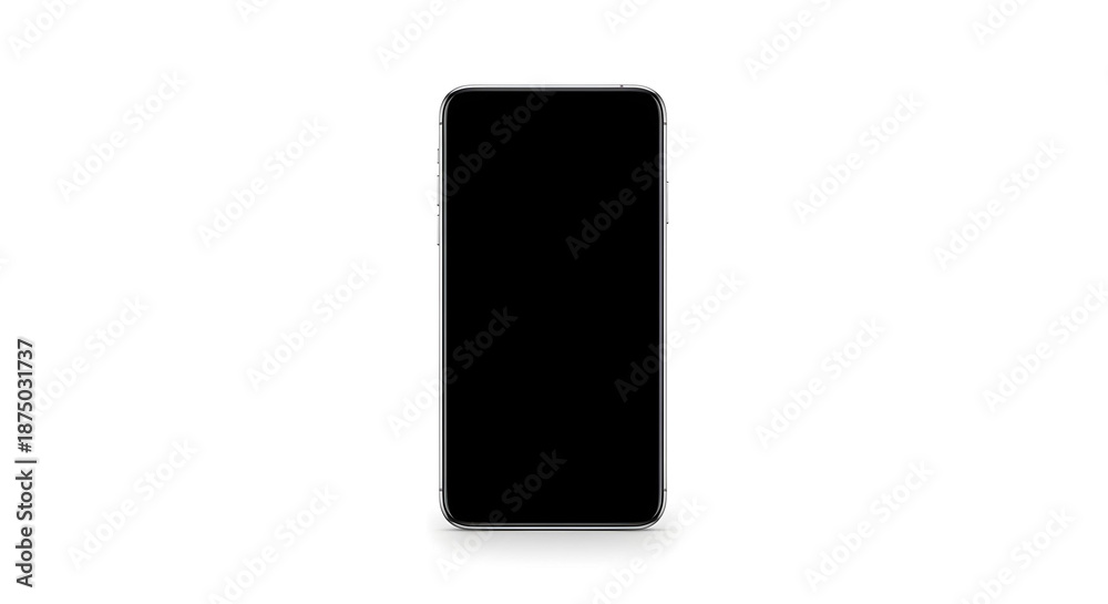Naklejka premium Smartphone Mockup with Empty Screen Isolated on White Background – Mobile Display Template