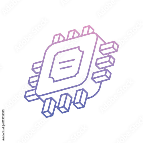 Cpu icon clean and modern vector illustration