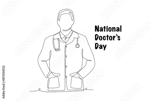 National doctor's day concept one-line drawing