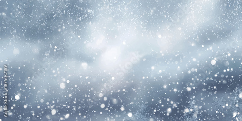 Abstract winter snowflakes background, blue tones