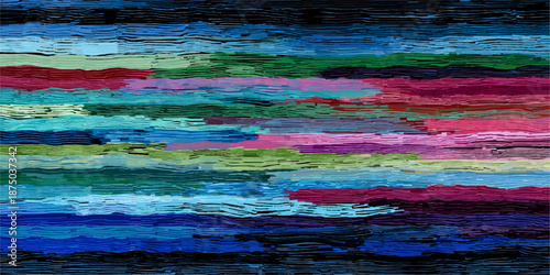 Abstract colorful landscape sunset with brush strokes