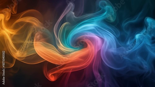 Wallpaper Mural Vibrant swirling smoke pattern with colorful abstract design. Torontodigital.ca