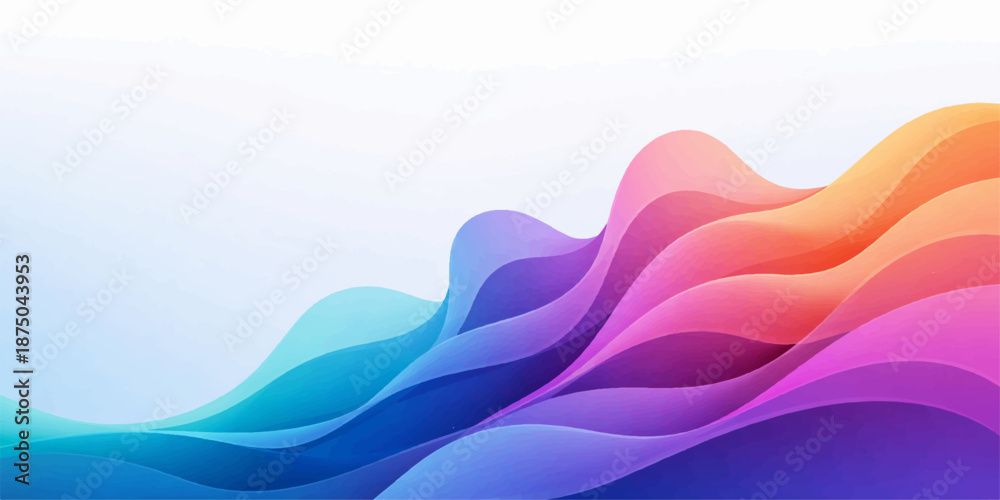 Fototapeta premium Abstract colorful wave background featuring blue water flow design with artistic light curves and motion patterns for a creative ocean texture backdrop illustration