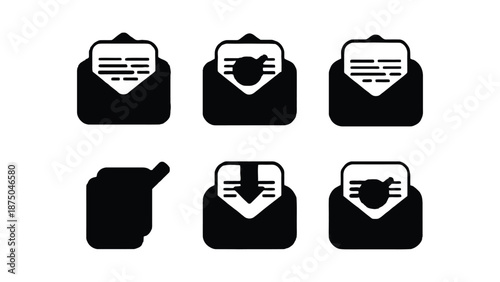 A colorful illustration of email icons with checkmarks and a pencil