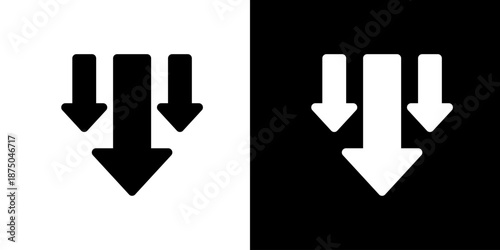 ダウン・下降・減少のアイコン（ベクター）