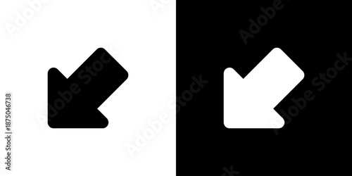 シンプルな左下向き矢印のアイコン（ベクター）