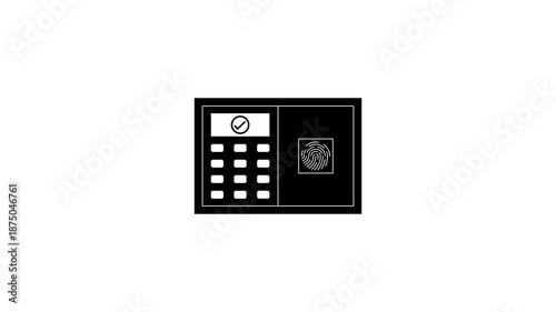 Fingerprint Scanner Animation with Hand and Tick Mark on Screen
