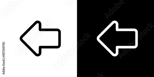 シンプルな左向き矢印のアイコン（ベクター）