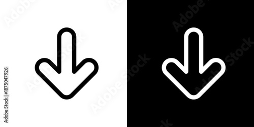 下矢印・下降のシンプルアイコン（ベクター）