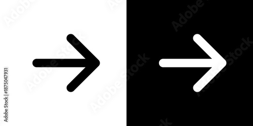 右矢印・移行・進むのシンプルアイコン（ベクター）