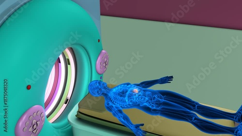 CT scan with body parts with its parts. 3d render