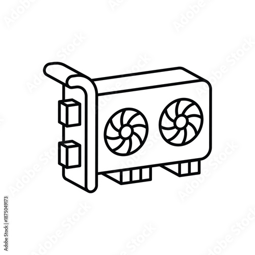 Graphic Card icon clean and modern vector illustration