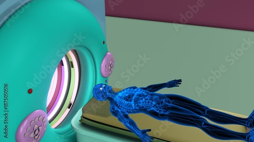 CT scan with body parts with its parts. 3d render